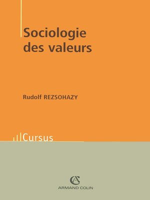 cover image of Sociologie des valeurs